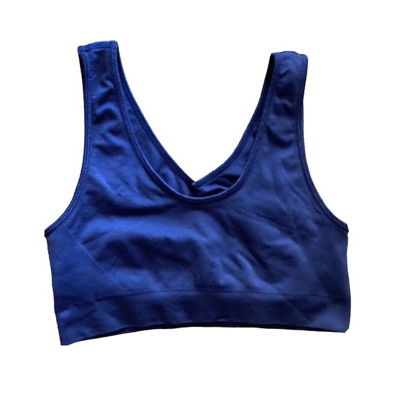 Bali Wireless Seamless Light Comfort Stretch Bra Navy Blue Size Medium Women’s - Picture 2 of 3